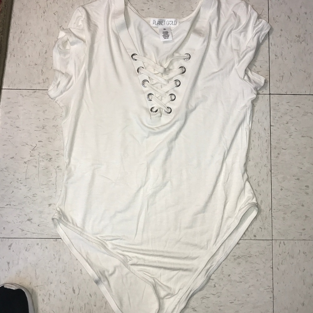 PLANET GOLD White Body Suit